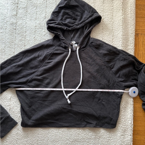 H&M Charcoal Grey Cropped Pullover Hoodie - Picture 8 of 9